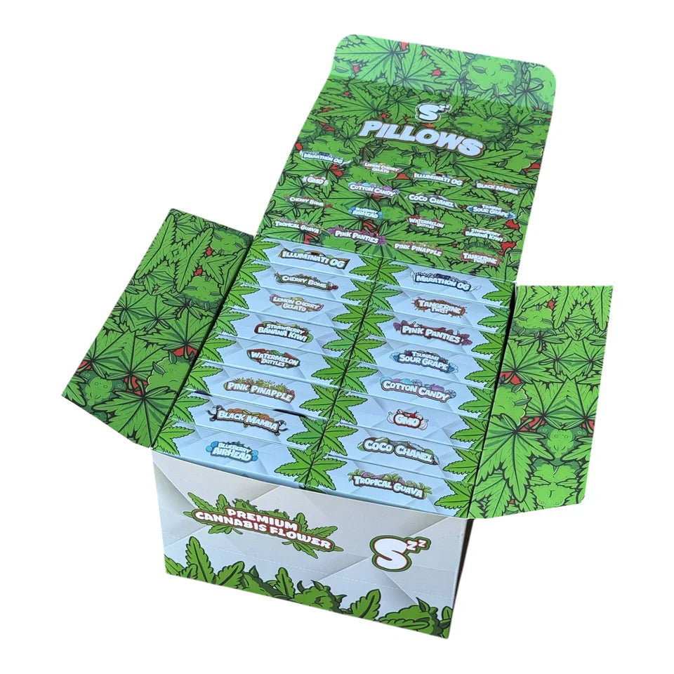 Pillows Assorted Master Box – 16 Boxes with Matching Mylar Bags Box packaging