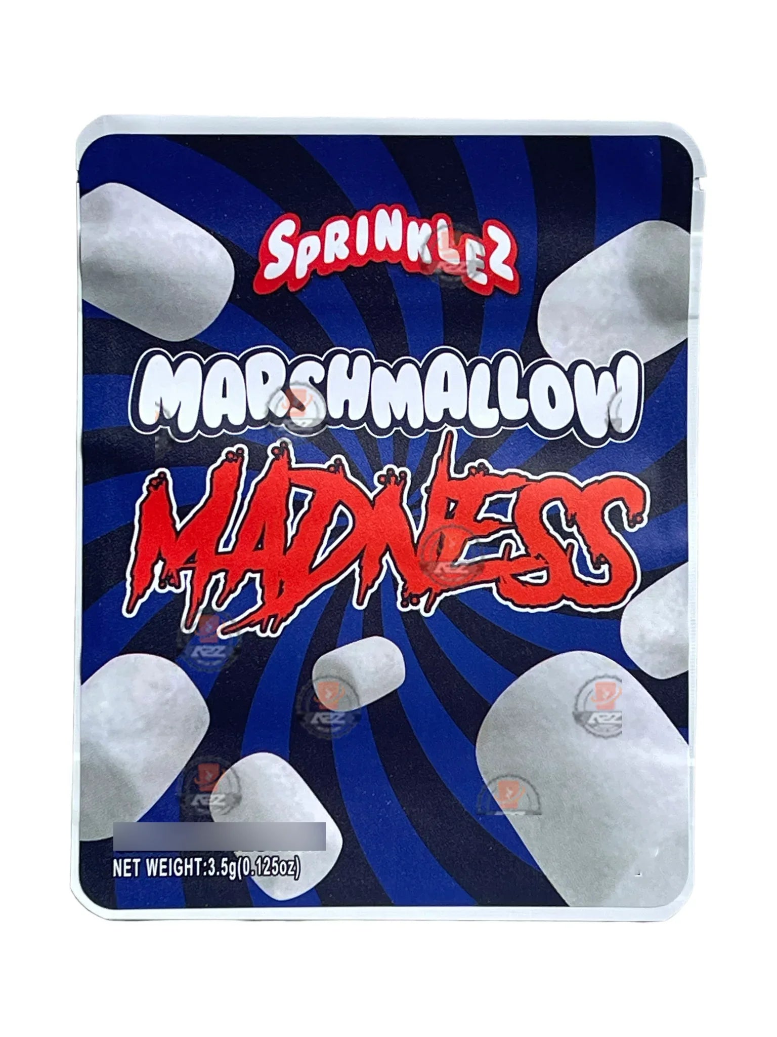 Sprinklez Madness Marshmallow Mylar Bags 3.5g Sticker base Bag -With stickers and labels - Black Unicorn Hub