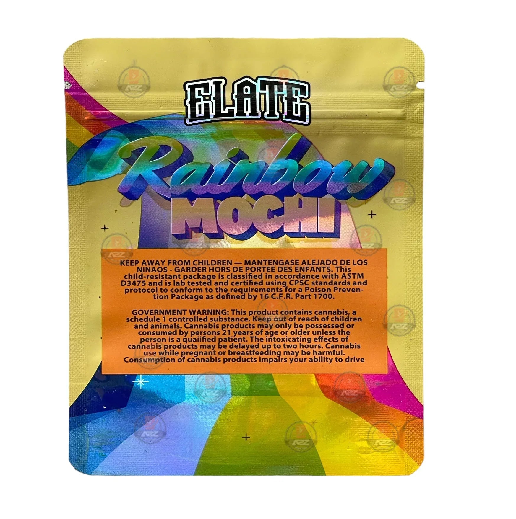 Rainbow Mochi Mylar bag 3.5g Holographic Elate - Black Unicorn Hub