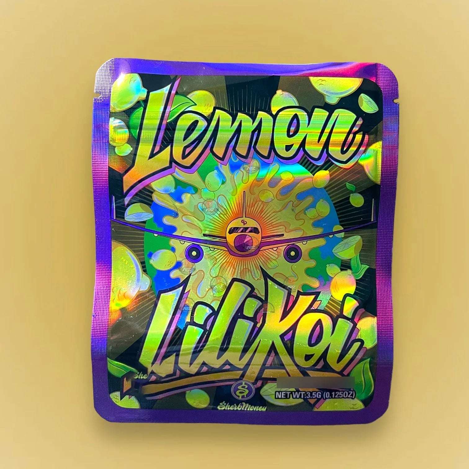 Lemon Lilikoi 3.5g Mylar Bag Holographic- Packaging Only - Black Unicorn Hub
