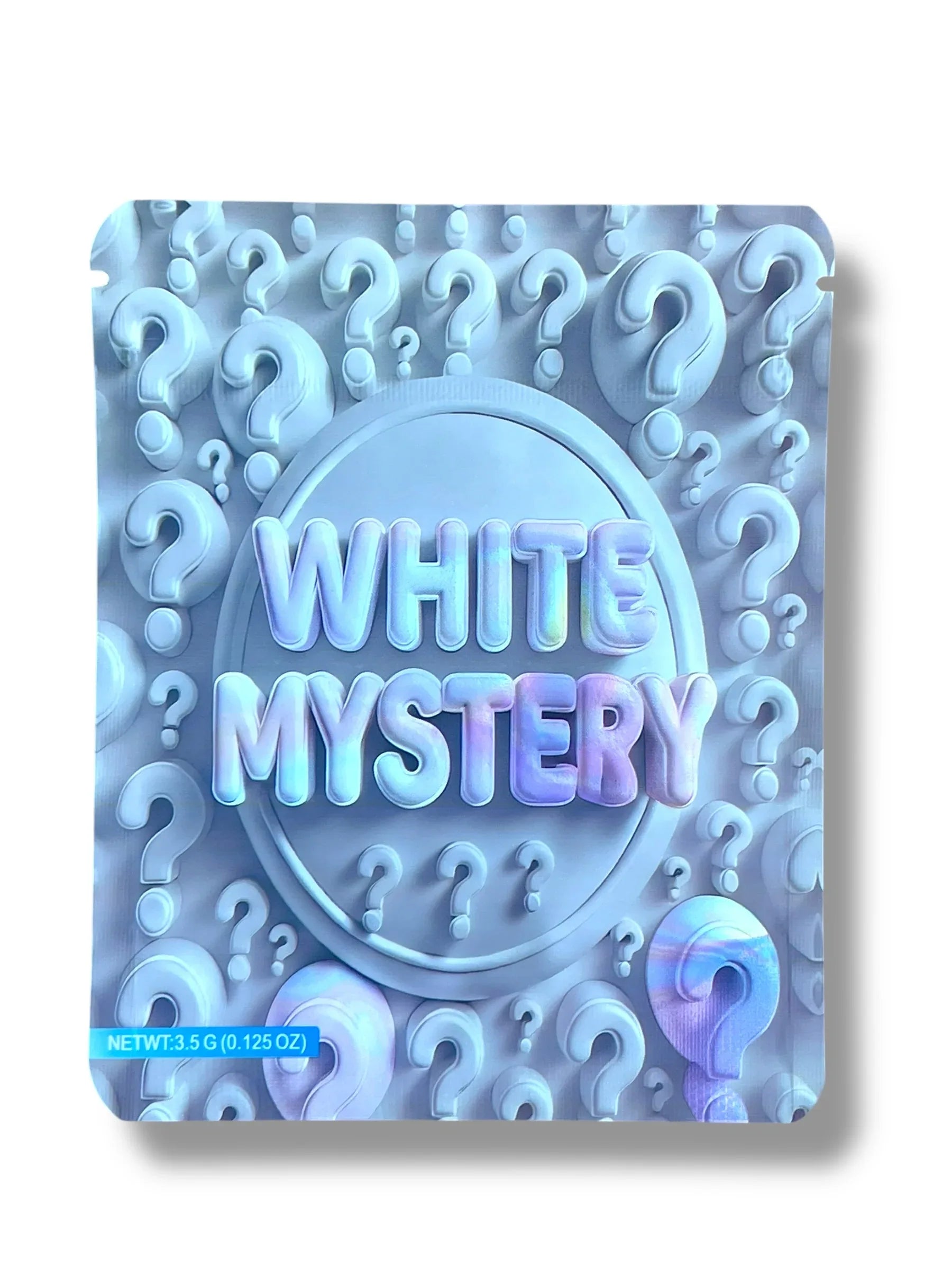 White Mystery 3.5g Mylar Bag- Packaging Only - Black Unicorn Hub