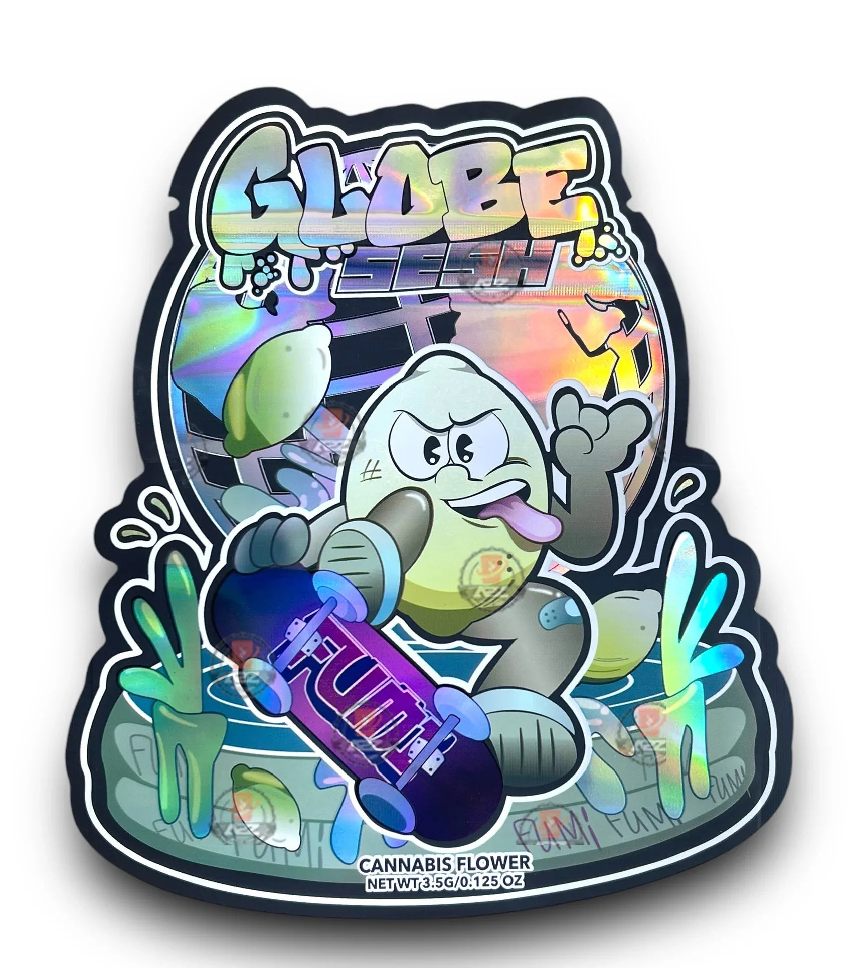 Fumi Globe Mylar Bags 3.5g Holographic - Black Unicorn Hub