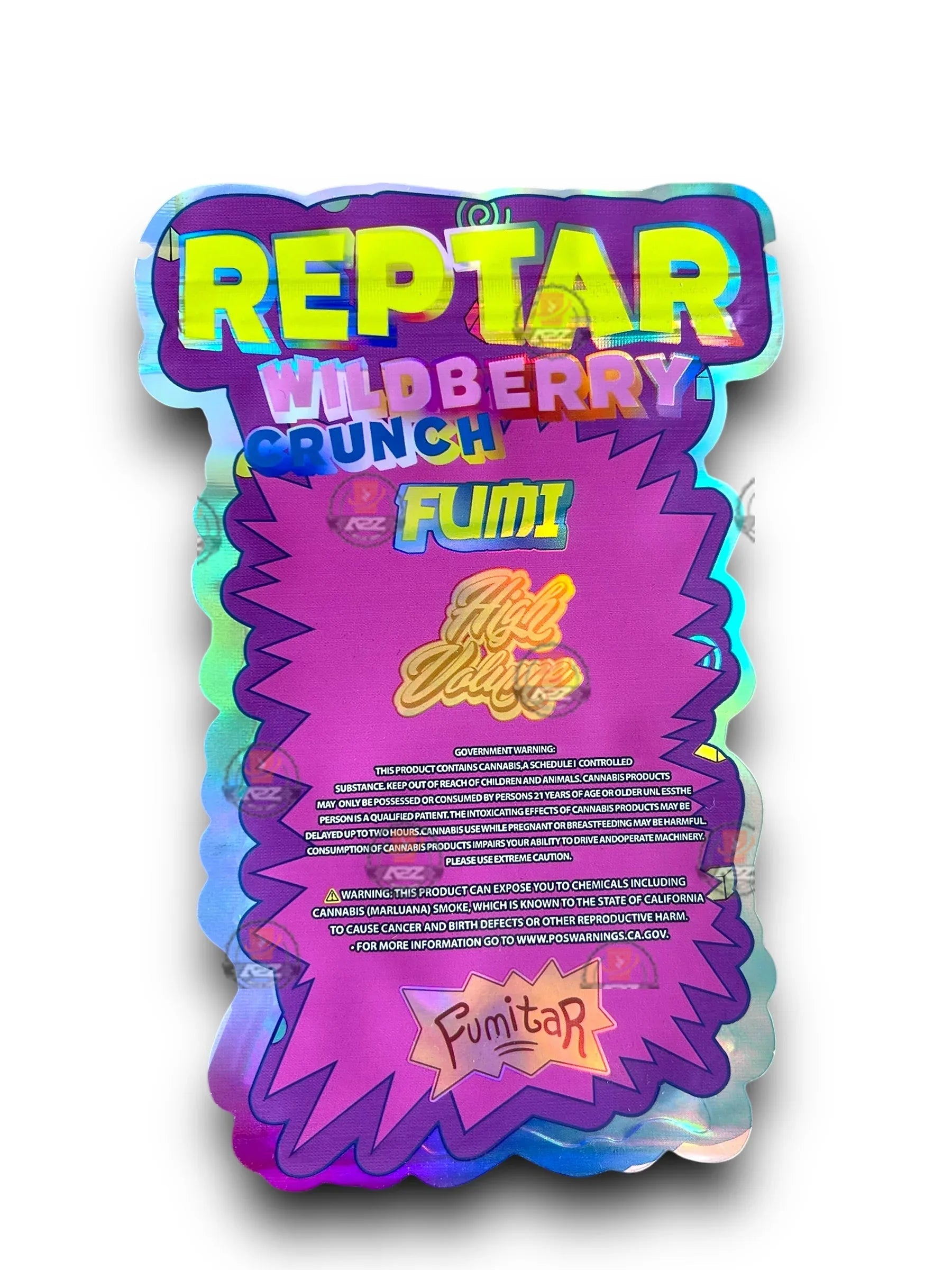 Fumitar Reptar Wildberry Crunch Mylar Bags 3.5g Holographic - Black Unicorn Hub