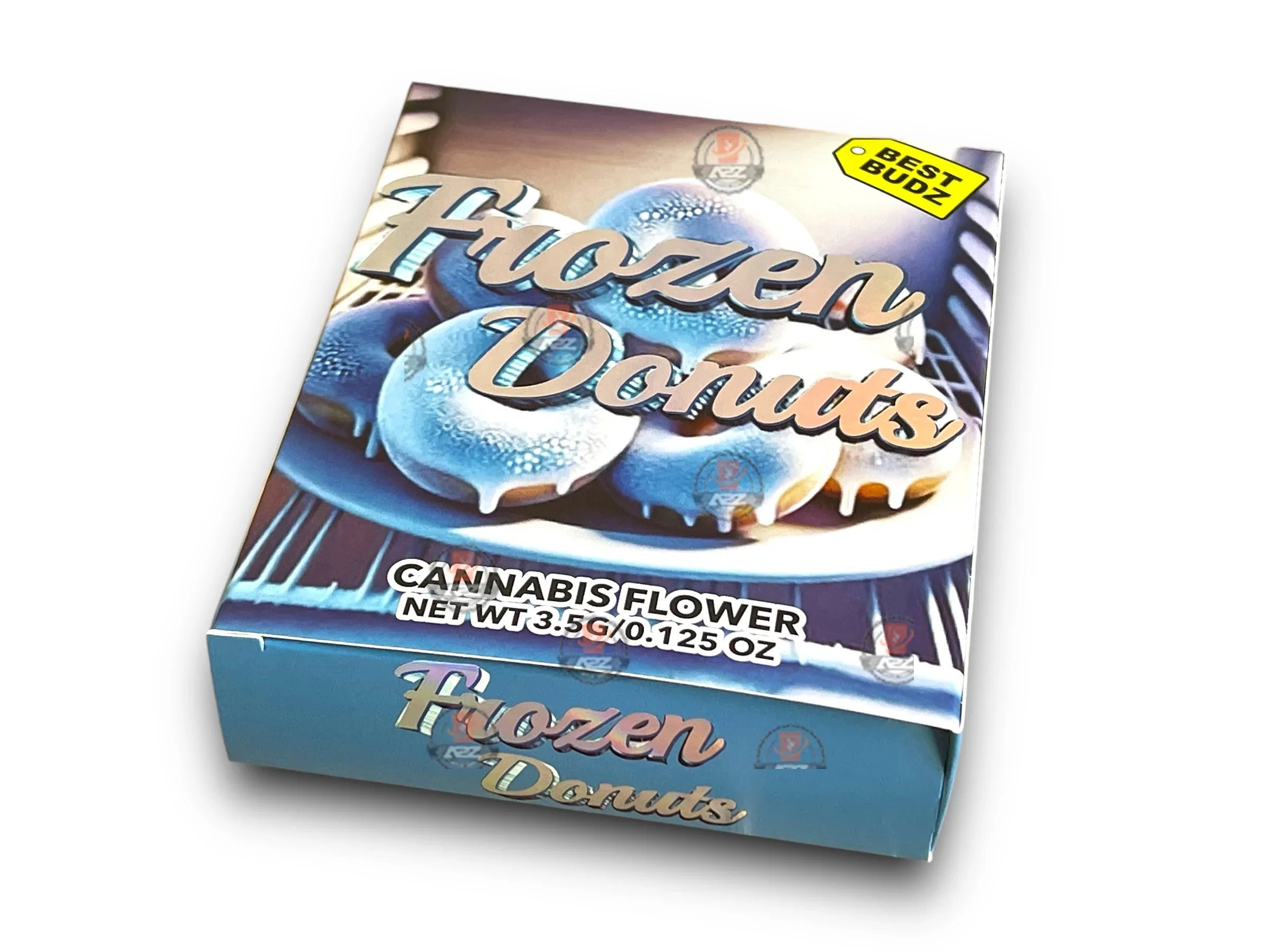 Best Budz Frozen Donuts Mylar Bags with Boxes 3.5g Box Packaging Holographic - Black Unicorn Hub