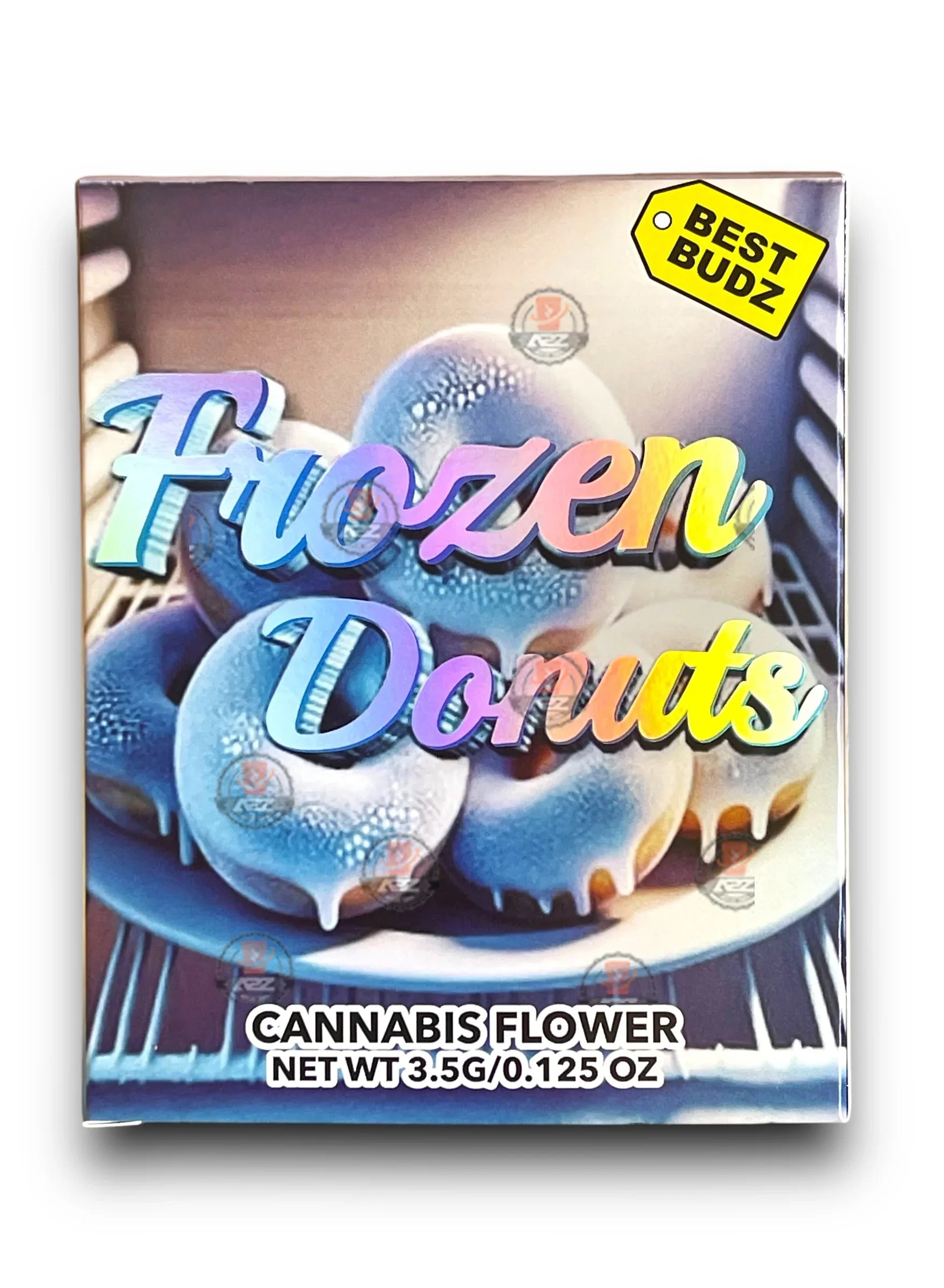 Best Budz Frozen Donuts Mylar Bags with Boxes 3.5g Box Packaging Holographic - Black Unicorn Hub