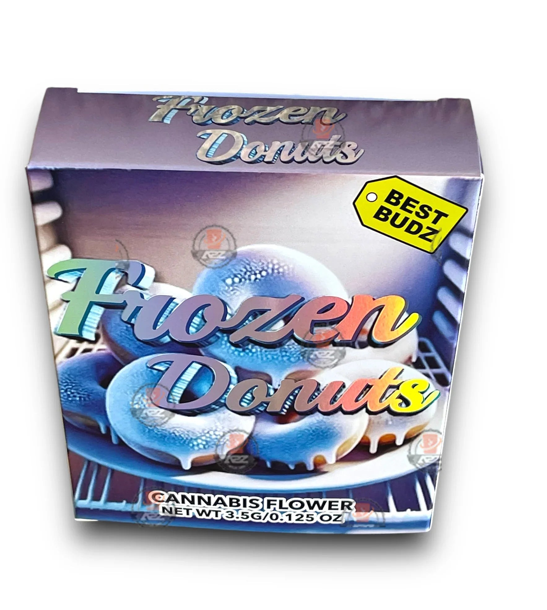 Best Budz Frozen Donuts Mylar Bags with Boxes 3.5g Box Packaging Holographic - Black Unicorn Hub