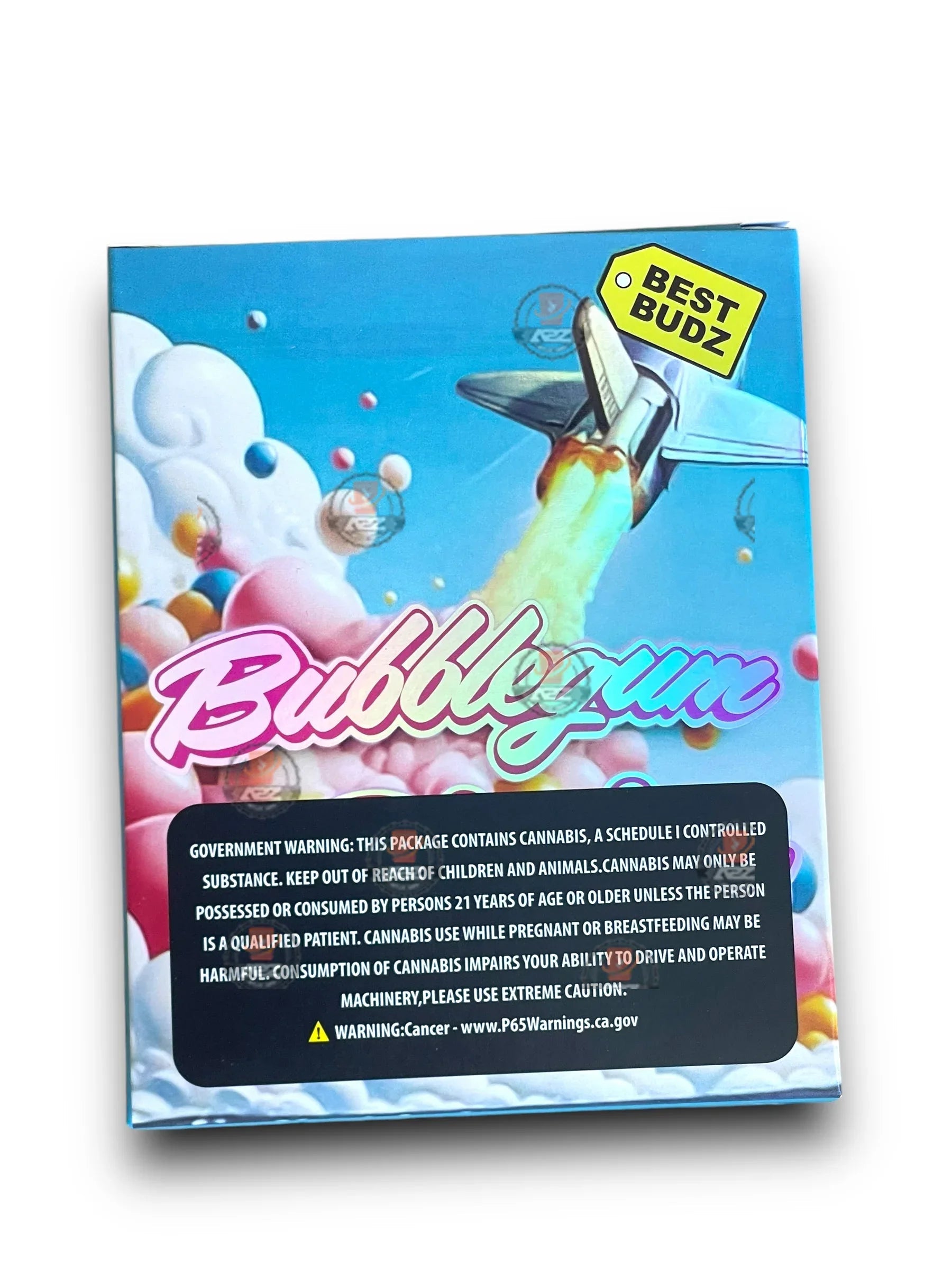 Best Budz Bubblegum Blastoff Mylar Bags with Boxes 3.5g Box Packaging Holographic - Black Unicorn Hub