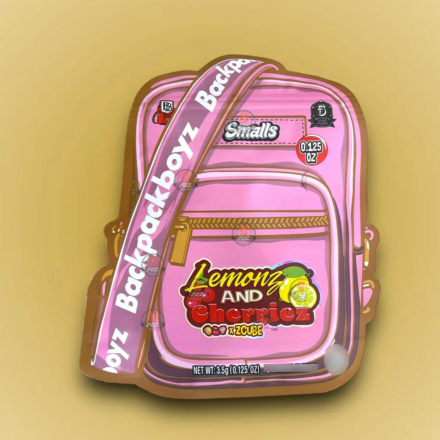 Backpack Boyz Lemon And Cherriez 3.5 G Myar Bag- X Zcube Die Cut- Backpack Shape - Black Unicorn Hub