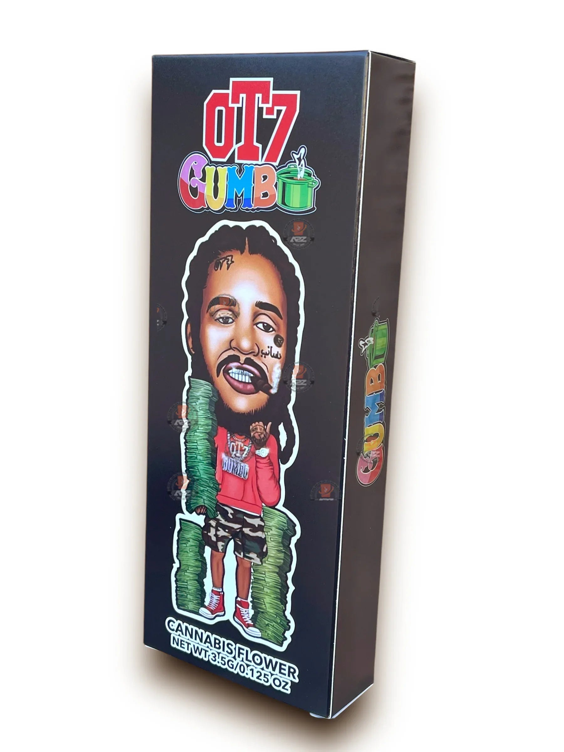 0T7 Quanny Gumbo Mylar Bags with Boxes 3.5g Box Packaging Holographic Fly Trap - Black Unicorn Hub