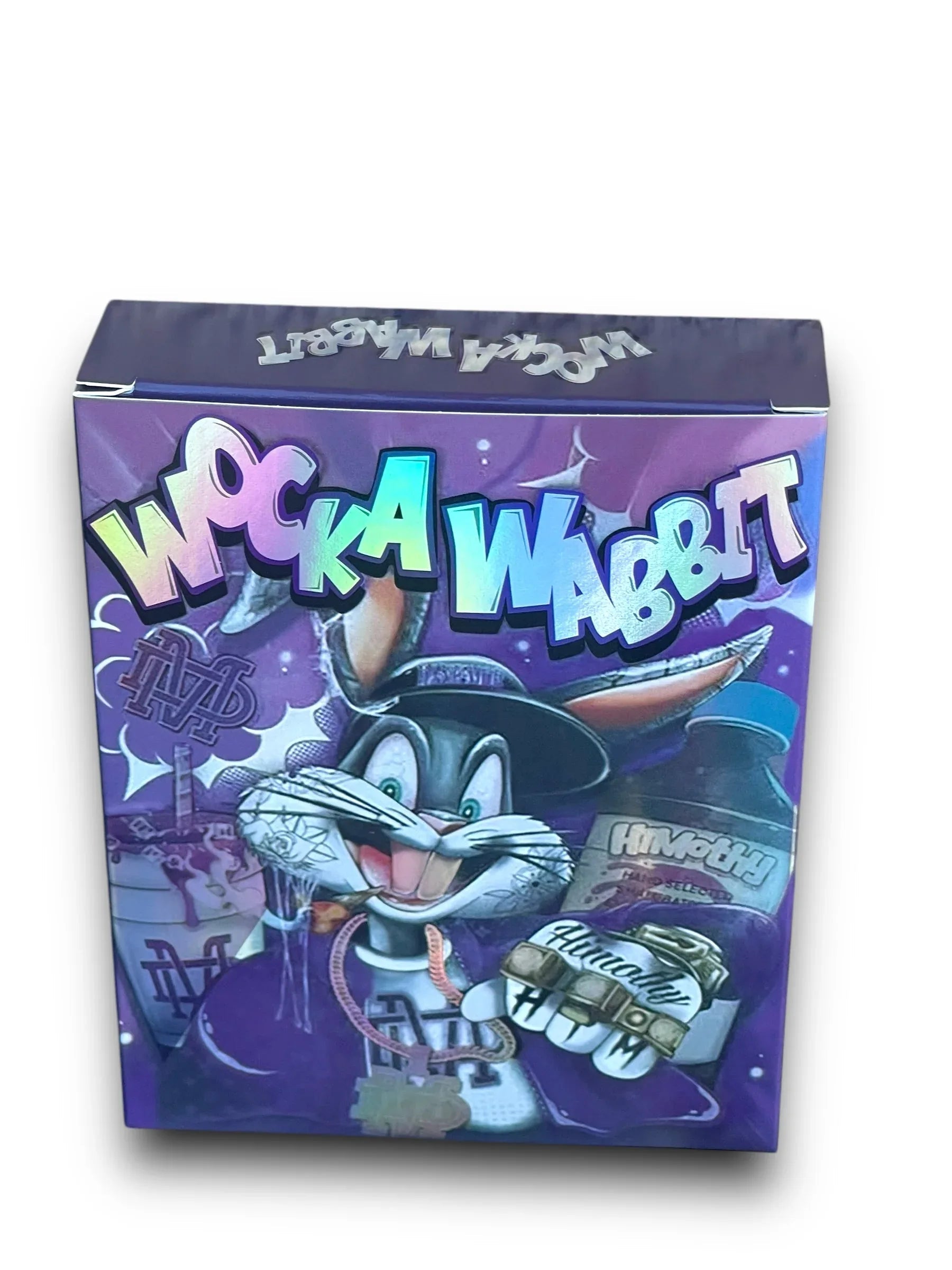 Wocka Wabbit Mylar Bags with Boxes 3.5g Box Packaging Holographic - Black Unicorn Hub