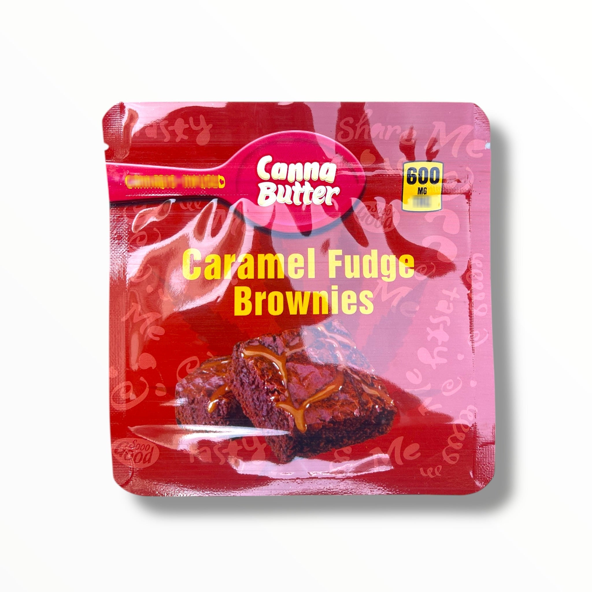 Canna Butter Caramel Fudge Brownies 600mg Mylar Bag -Packaging Only