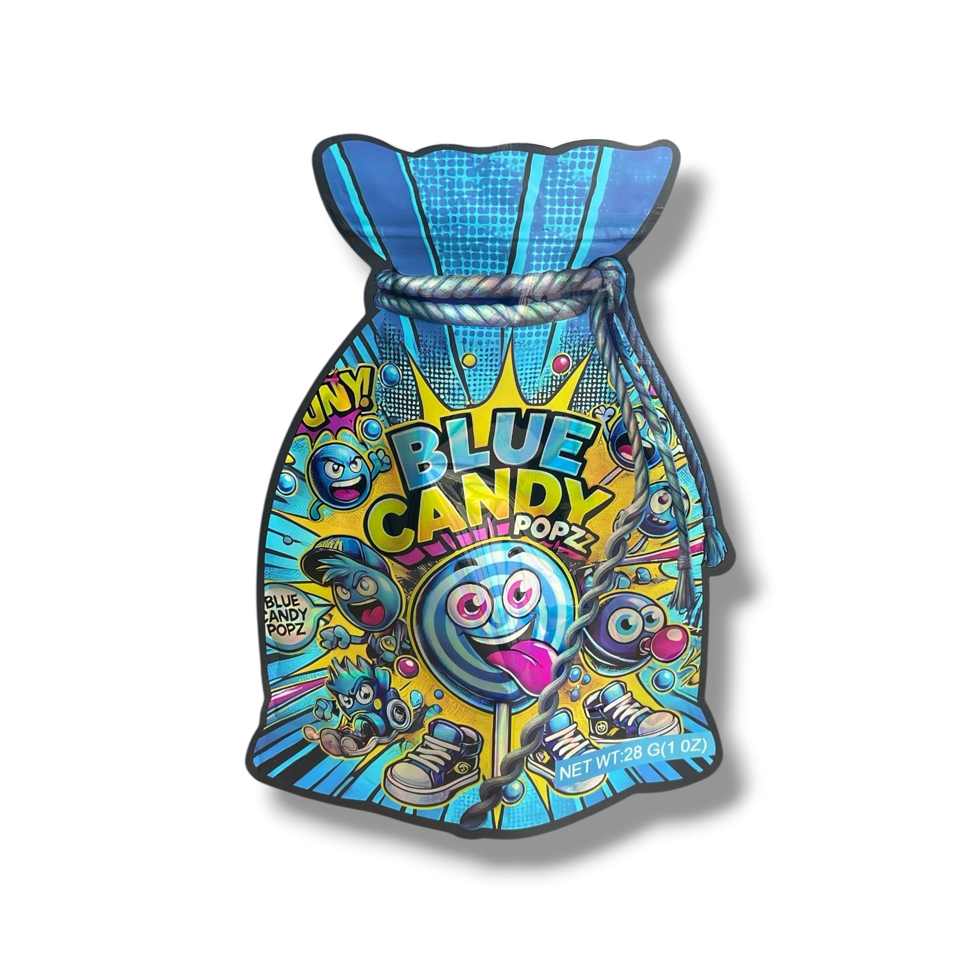 Blue Candy Popz 1 OZ 28G empty Mylar bag 1 ounce (50 Count)