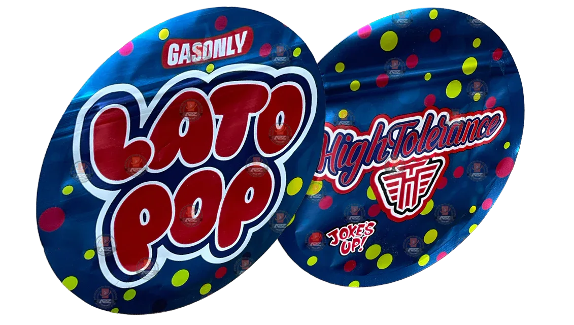 Jokes UP Lato Pop Blue 3.5G Holographic Bag - High Tolerance cut out Mylar zip lock bag - Black Unicorn Hub