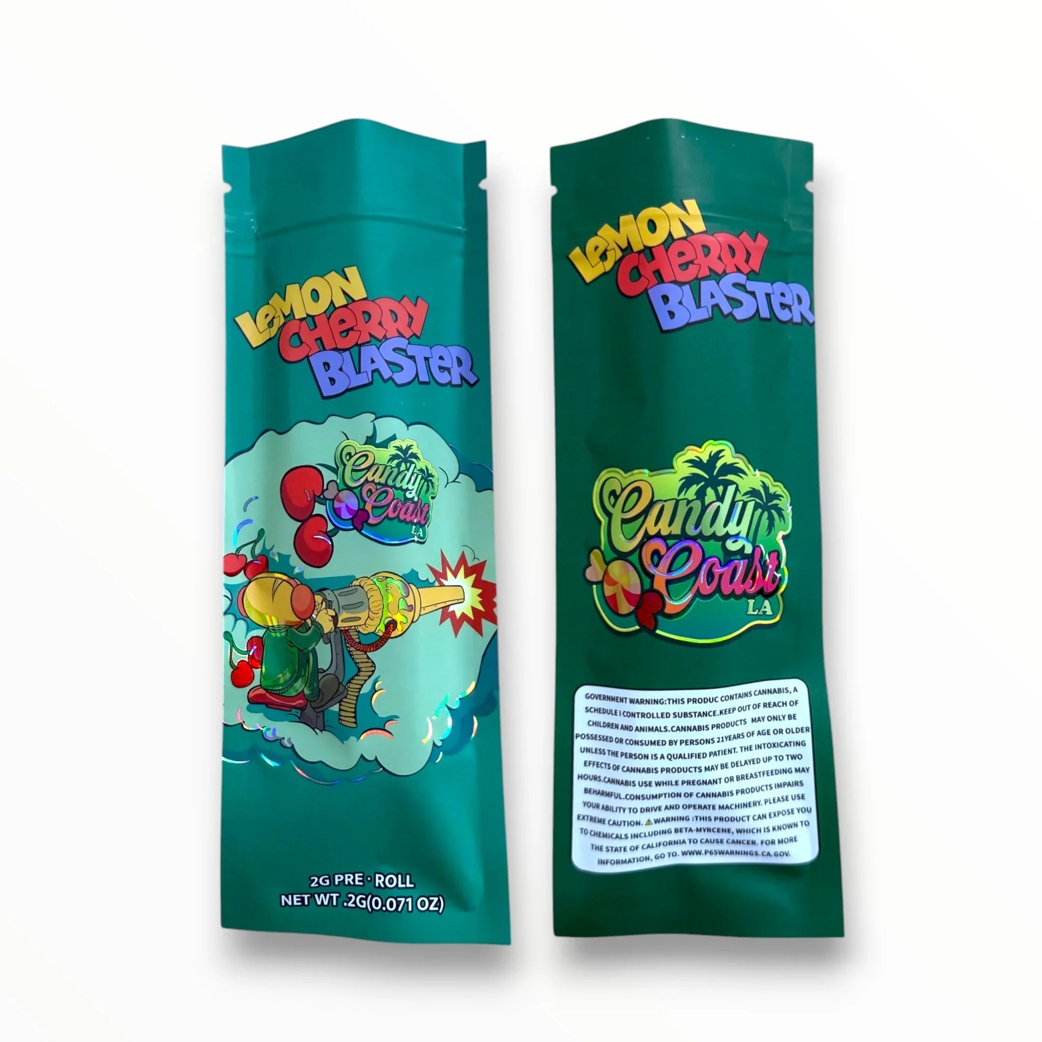 Lemon Cherry Blaster 2 Gram Pre Roll Packaging Net Wt. 2g(0.071oz) Holographic - Black Unicorn Hub