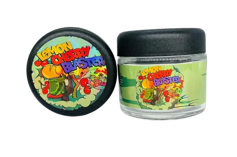 Lemon Cherry Blaster 3.5g Glass Jars with Holographic - Black Unicorn Hub