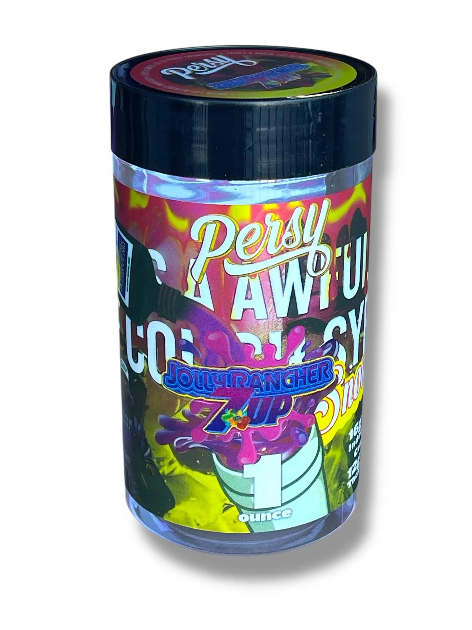 Persy Snowcaps Cough Syrup 16-1oz Plastic Jars - Varity Pack 16 Flavors in box 1 pound Empty Jars 