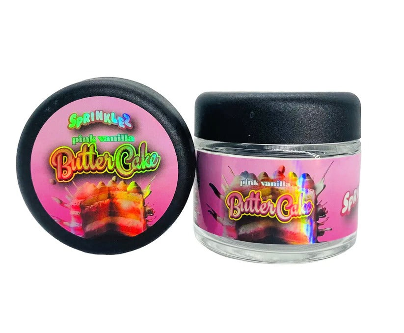 Pink Vanilla Butter Cake Sprinklez 3.5g Glass Jars with Holographic Stickers