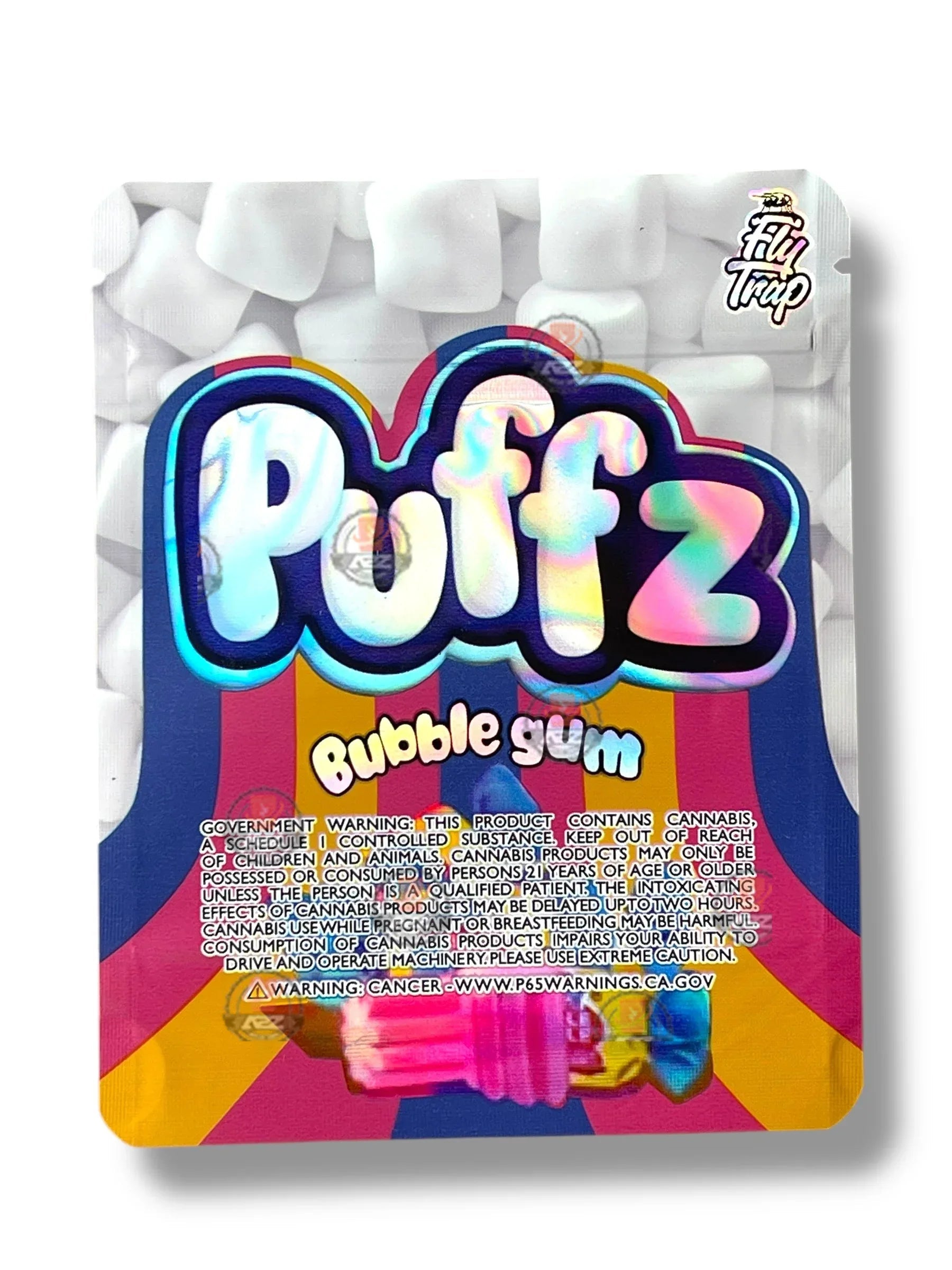Puffz Bubble gum Mylar Bag 3.5g Fly Trap 