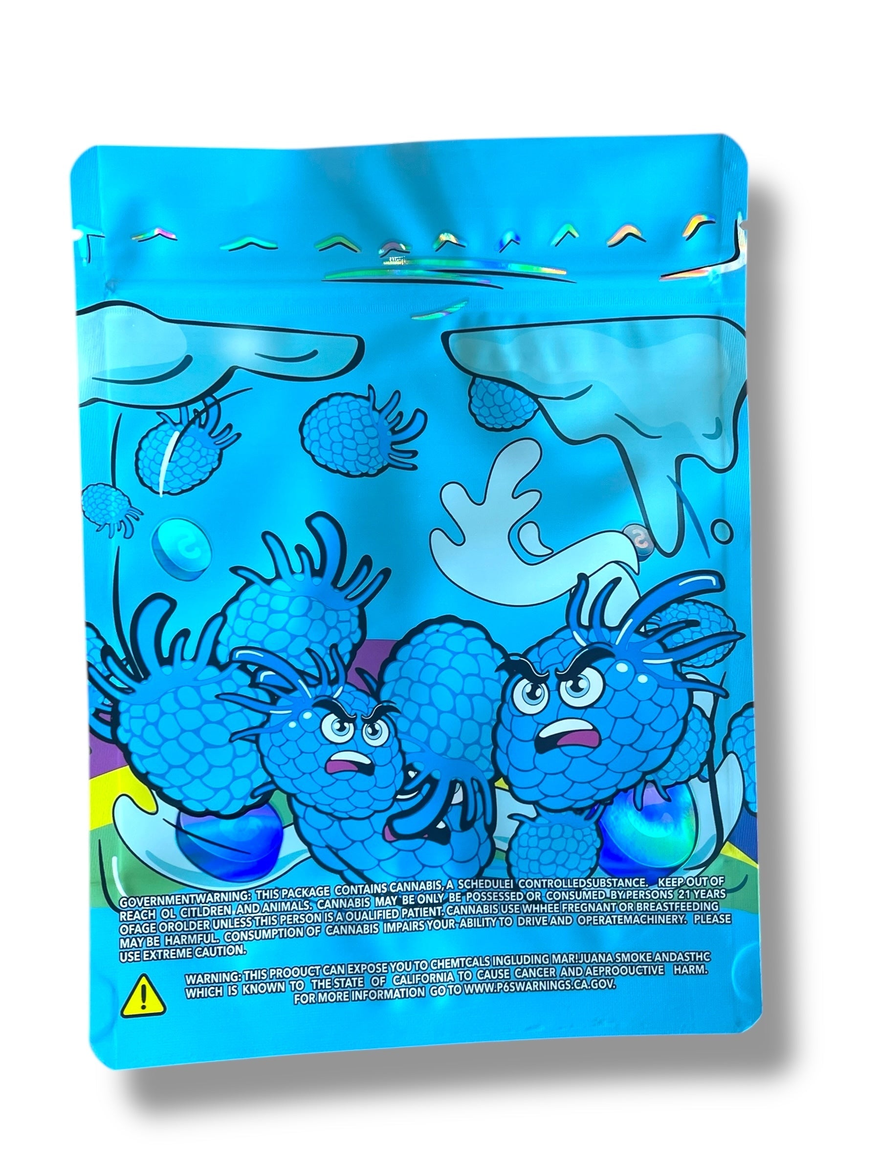 Blue Raspberry Zour Punch 1 OZ  28G empty Mylar bag 1 ounce (50 Count)