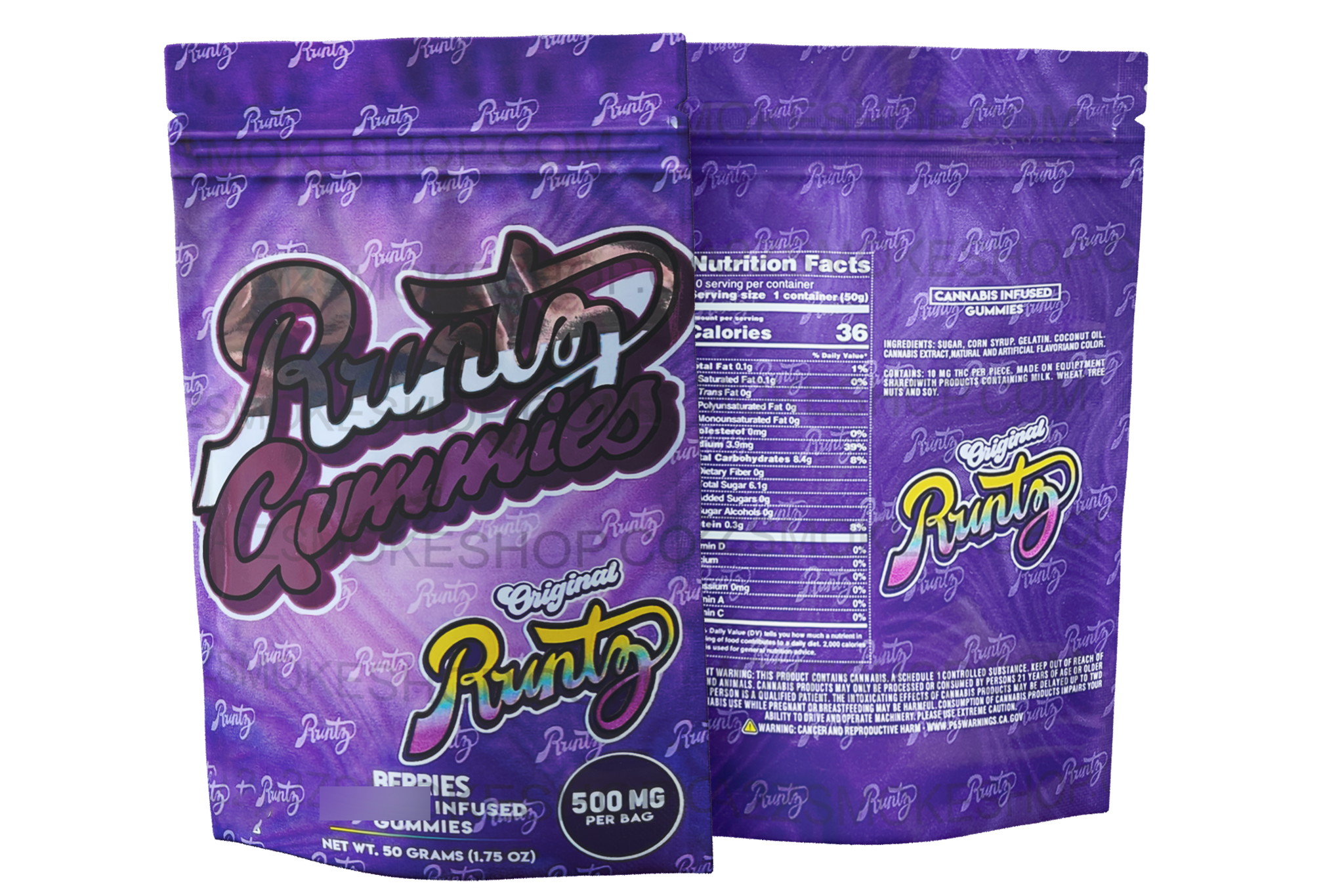Gummies - Purple  Berries 500mg  Mylar Bag Packaging ONLY Does not include gummies