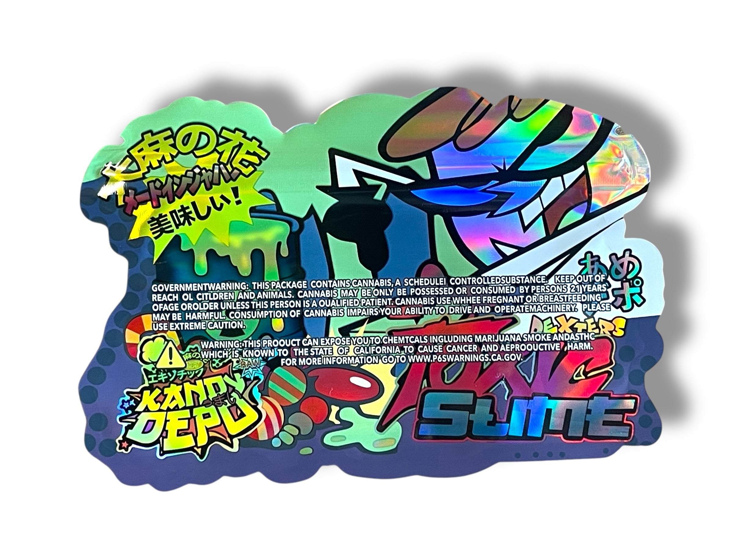 Toxic Slime Mylar Bag 3.5g shape bags Kandy Depot