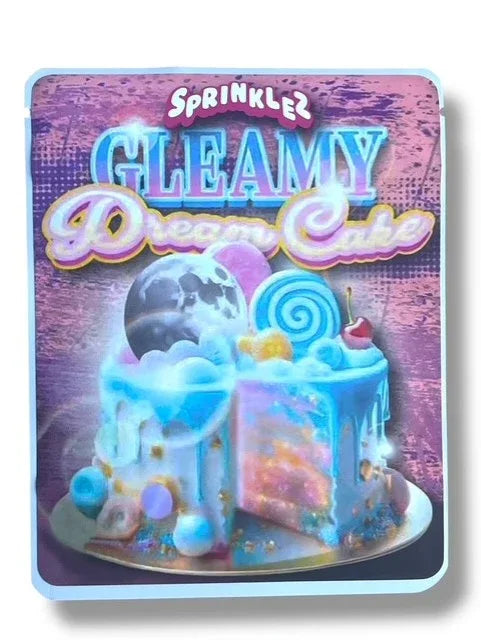 Sprinklez Gleamy Dream Cake 3.5G Mylar Bags -With stickers and label 