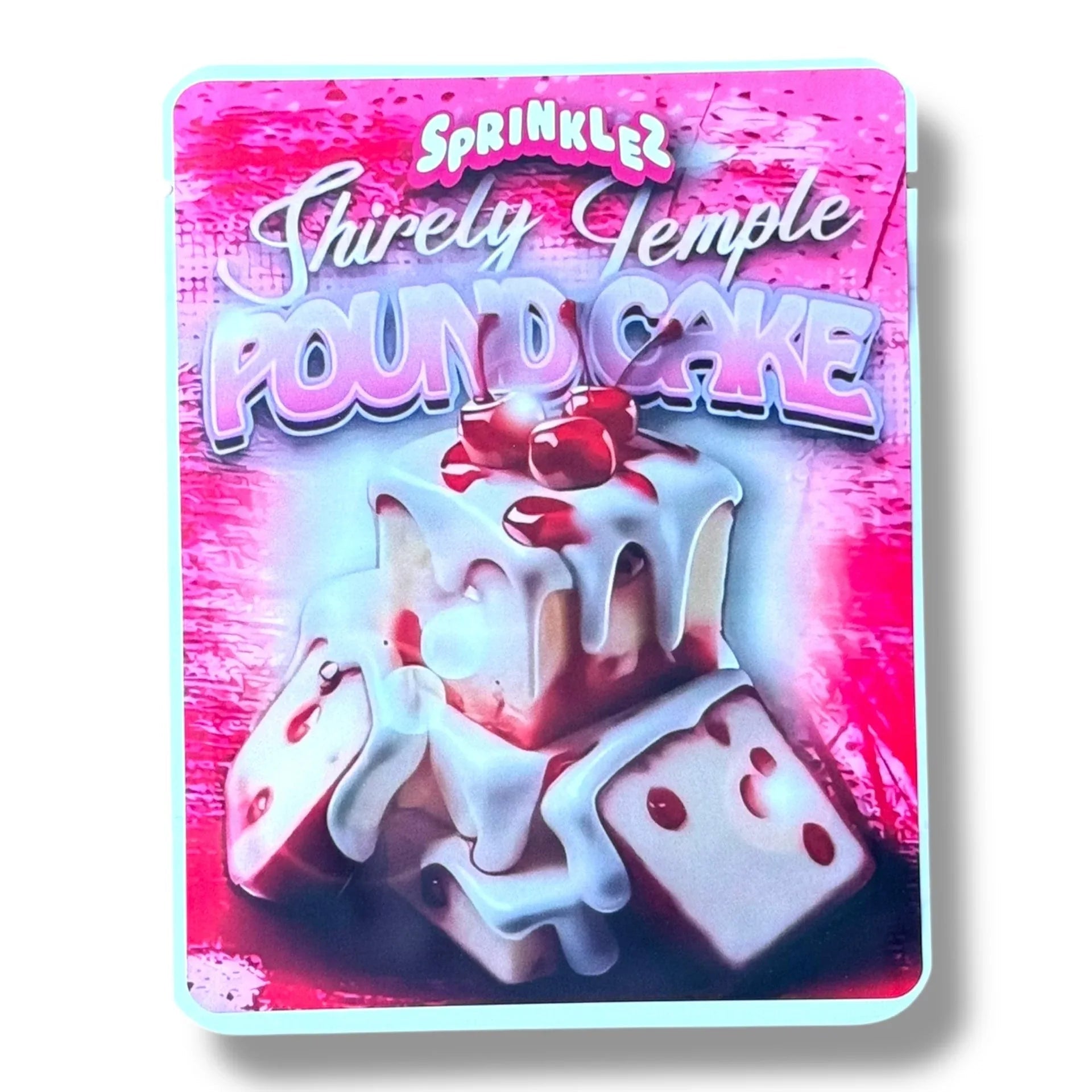 Sprinklez Shirely Temple Pound Cake 3.5G Mylar Bags -With stickers and label