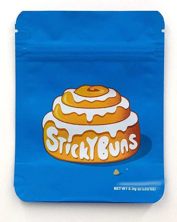 Cookies Sticky Buns Mylar Bags 3.5 Grams Smell Proof Resealable Bags w/ Holographic Authenticity Stickers and Label - Black Unicorn Hub