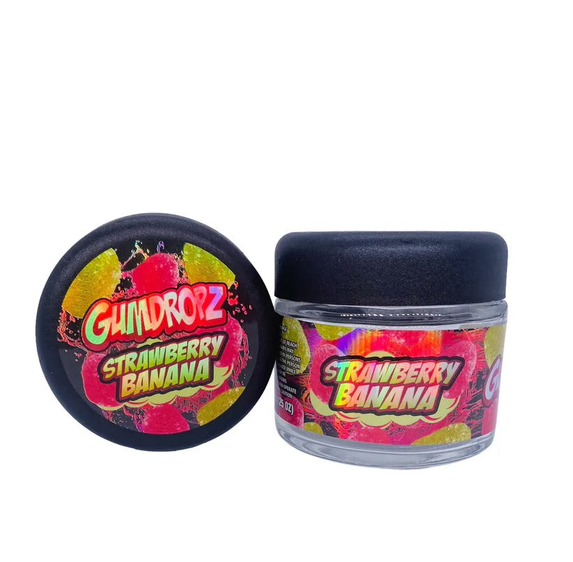 Strawberry Banana Sprinklez 3.5g Glass Jars with Holographic Stickers