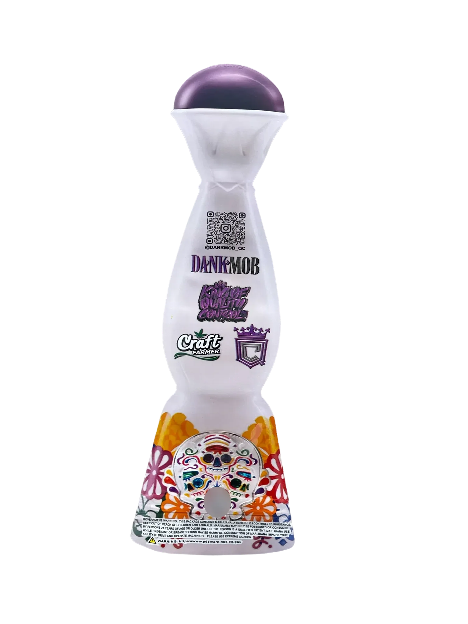 Dank Mob Taquila Bottle 3.5g Mylar Bag Cut Out-Holographic 3 - Black Unicorn Hub