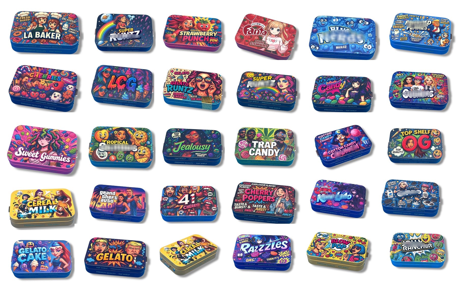 Collection of tin can 3.5g storage container