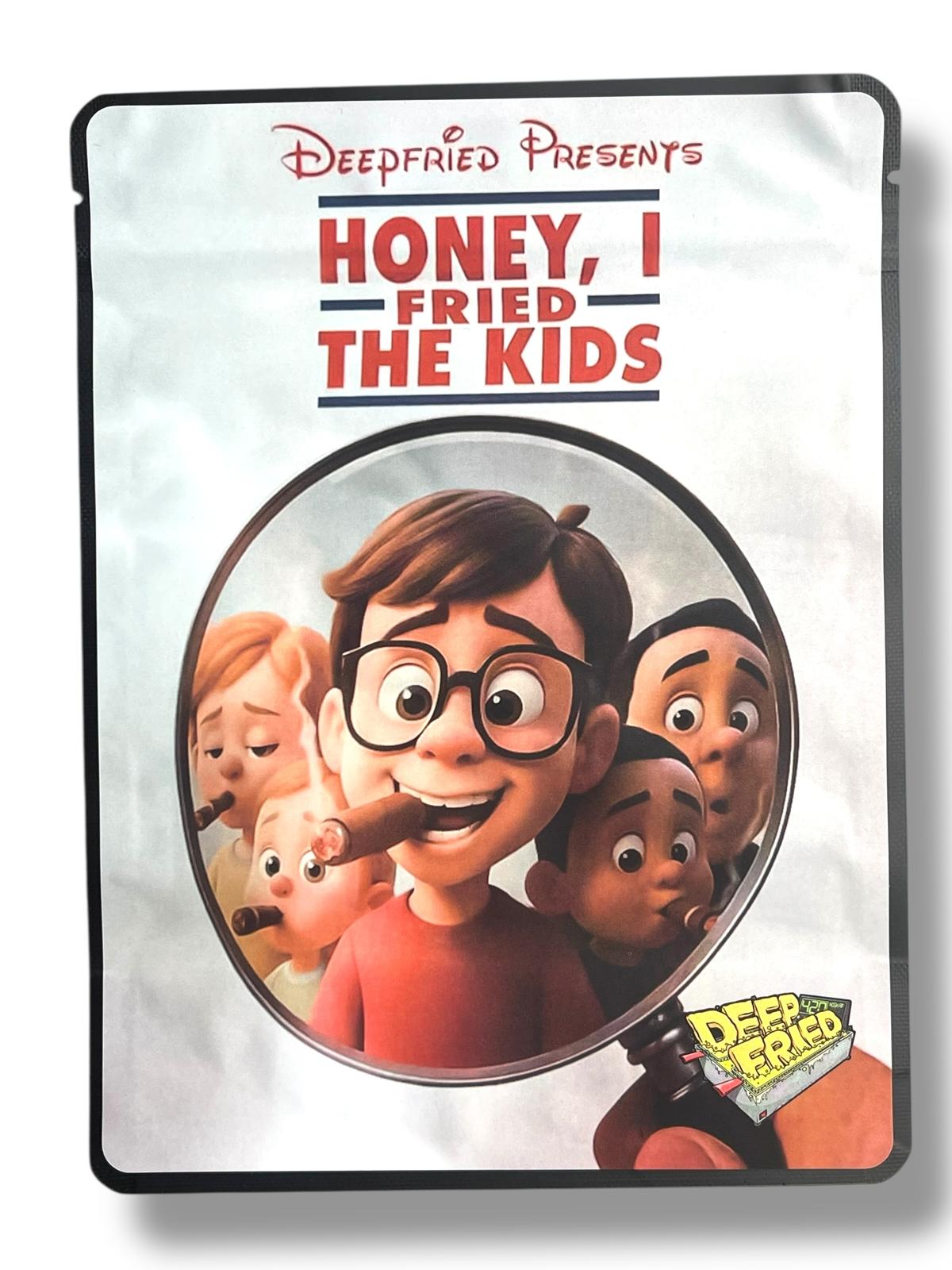 Deep Fried Honey, I Fried The Kids Sticker Bag 1 OZ  28G empty Mylar bag 1-ounce