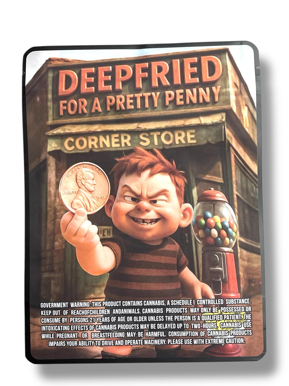 Deep Fried For A Pretty Penny Sticker Bag 1 OZ  28G empty Mylar bag 1-ounce