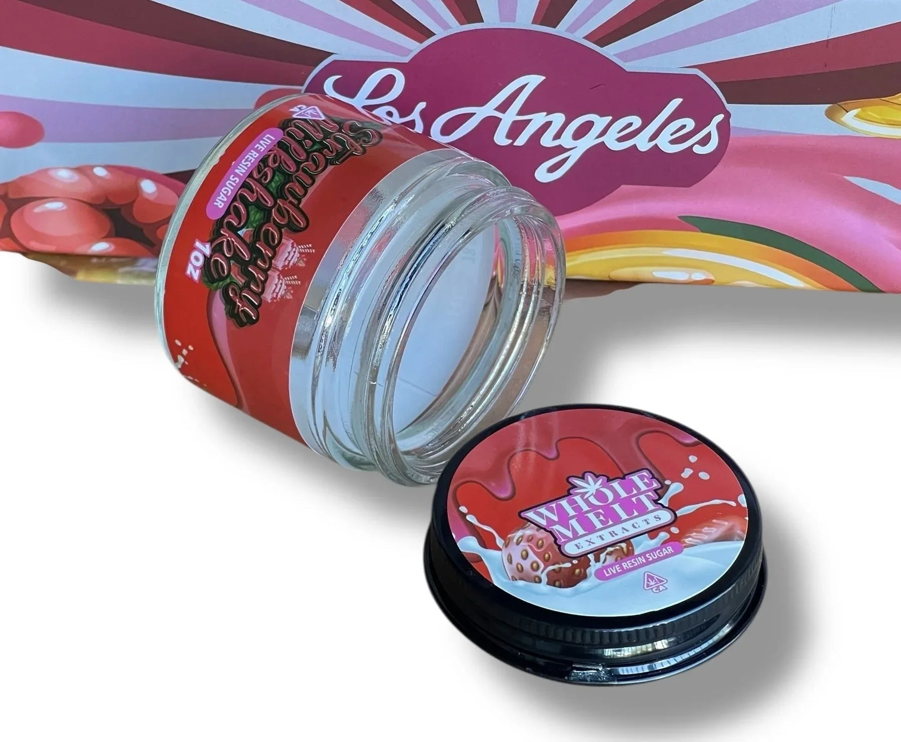Whole Melt Candy Edition 1oz Glass Jars - Varity Pack 16 Strains in box Empty Jars 