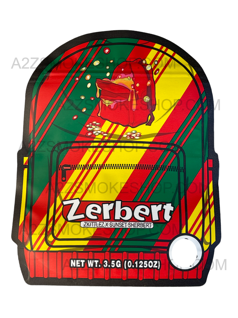 Backpack Boyz Zerbert cut out Mylar zip lock bag 3.5G