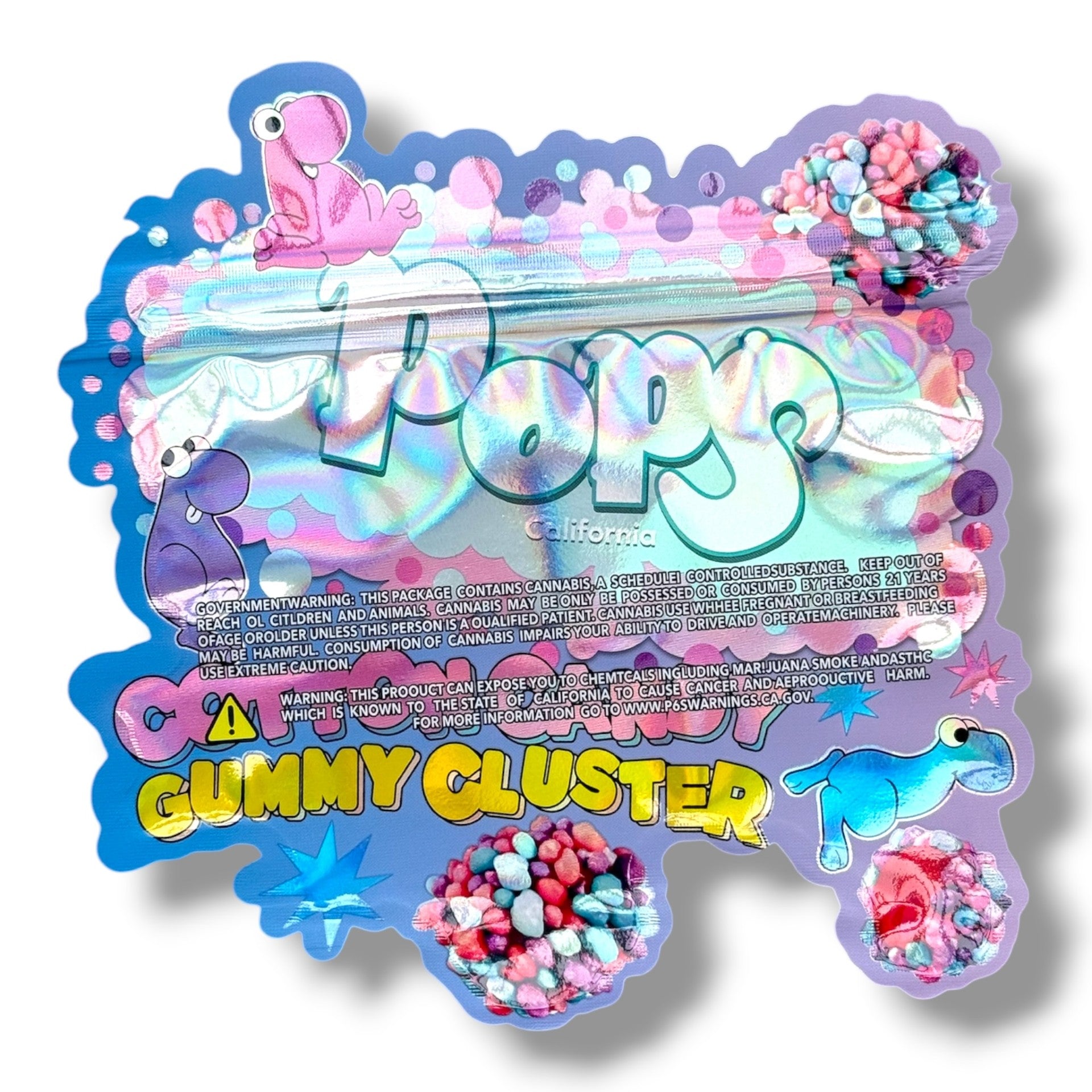 Pops California Cotton Candy Gummy Cluster 3.5g shape bags