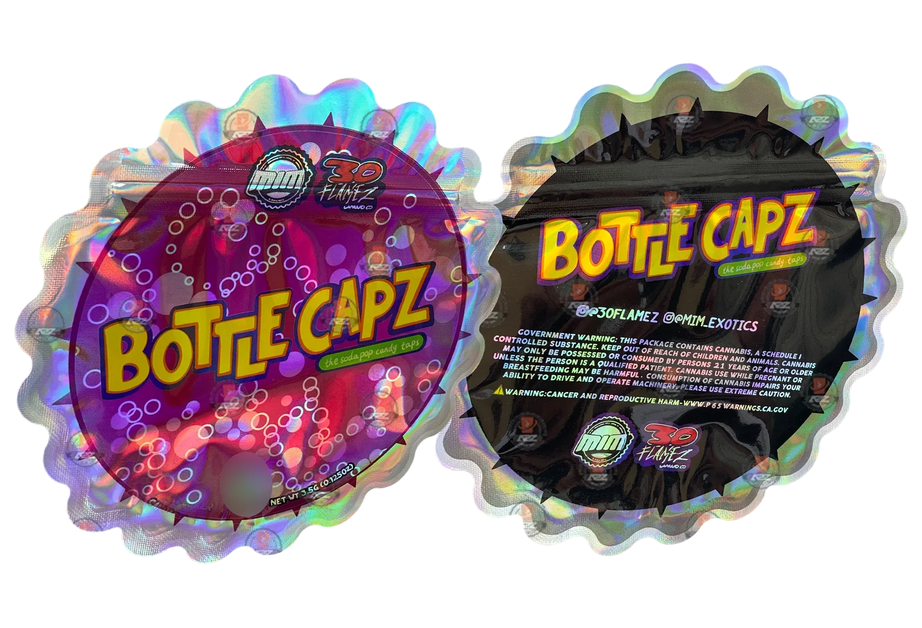 Bottle Capz Soda Pop Candy Taps 3.5g Cut Out Mylar Bag- Packaging Only - Black Unicorn Hub