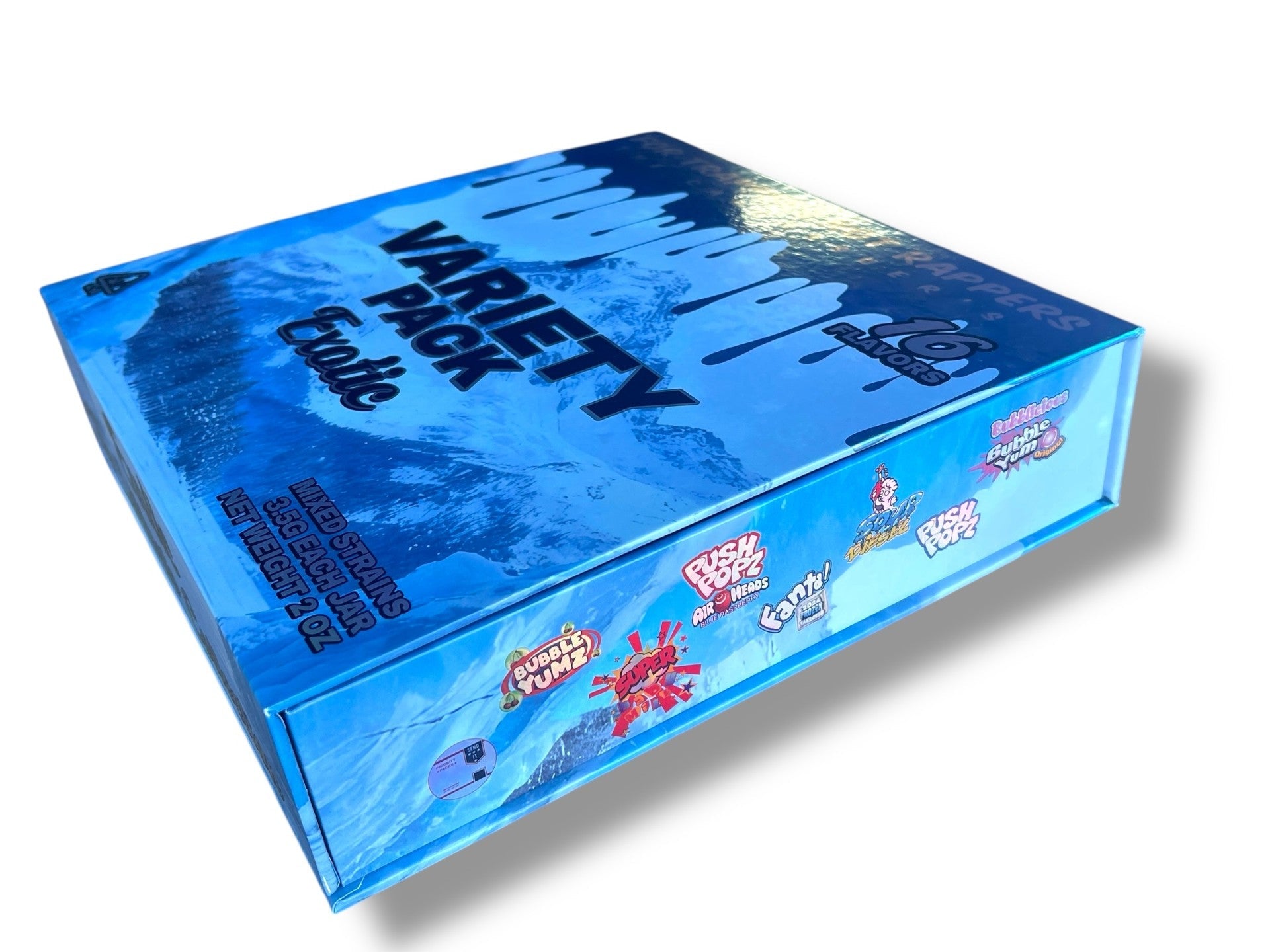 Variety Pack Exotics Glass Jars - Varity Pack 16 Flavors in box Empty Jars