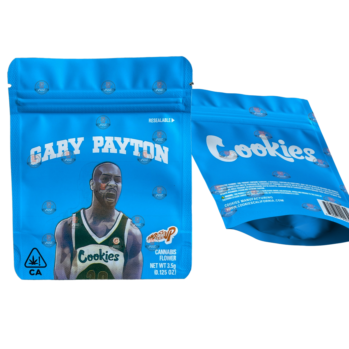 Cookies Gary Payton Mylar Bags 3.5 Grams Seal Proof Resealable Bags w/ Holographic Authenticity Stickers