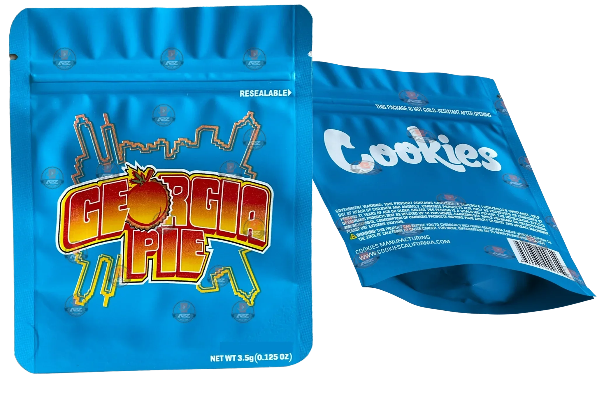 Cookies Georgia Pie Mylar Bags 3.5 Grams Smell Proof Resealable Bags - Black Unicorn Hub