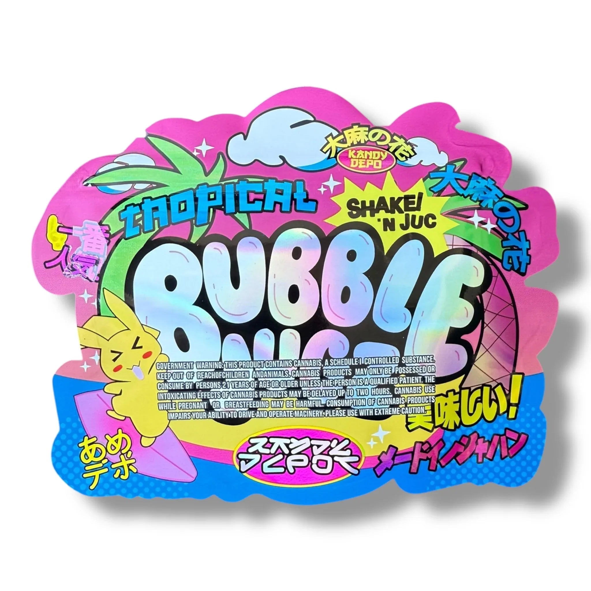 Kandy Depo Tropical Bubble Jugz Mylar Bag 3.5g shape bag - Black Unicorn Hub