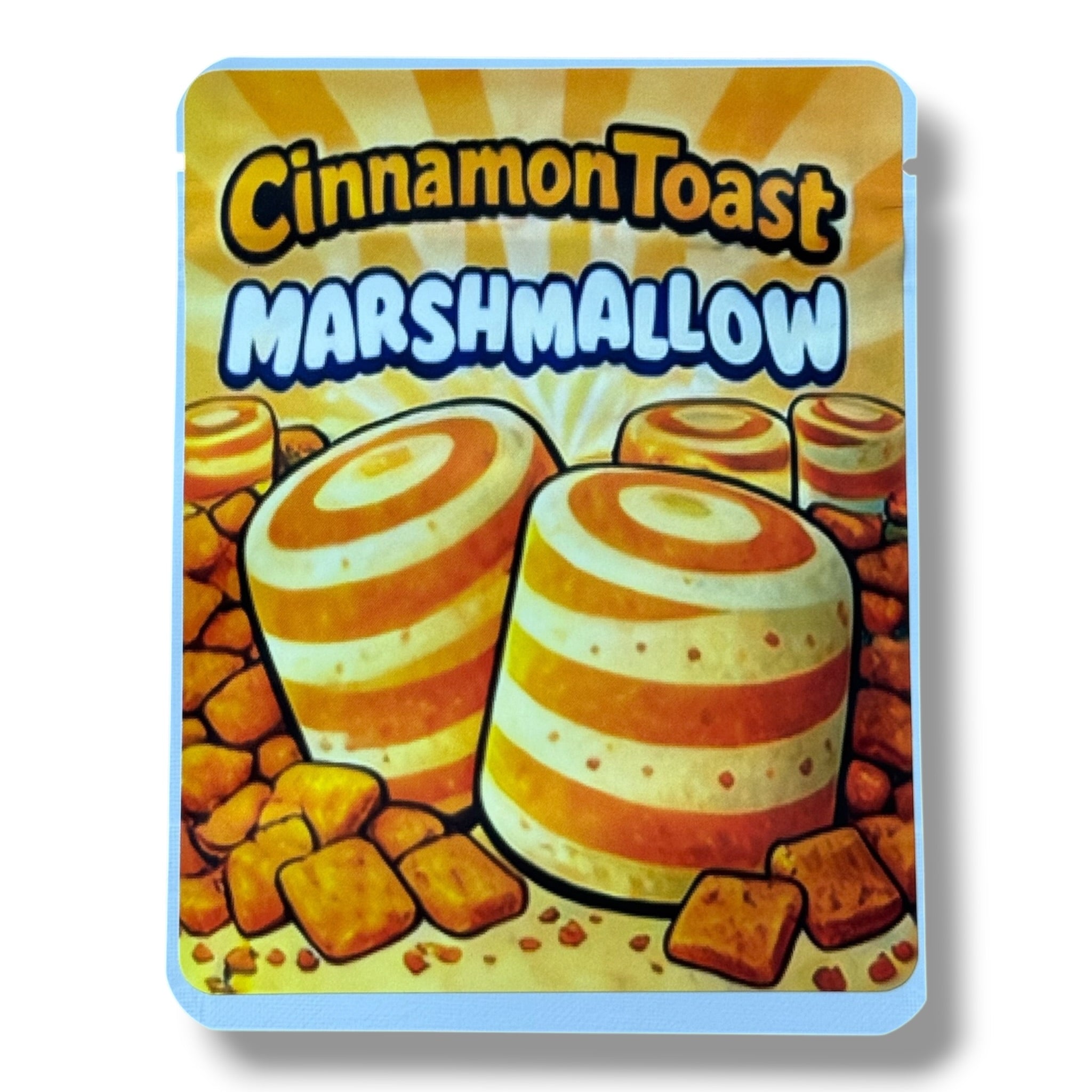 Sprinklez Cinnamon Toast Marshmallow 3.5G Mylar sticker Bags -With stickers and label