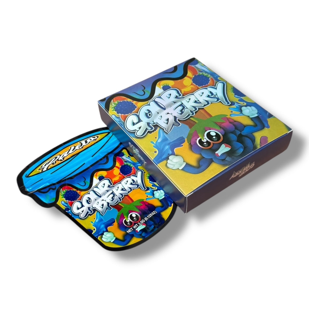 Sour Berry Mylar Bags with Boxes 3.5g Box Packaging