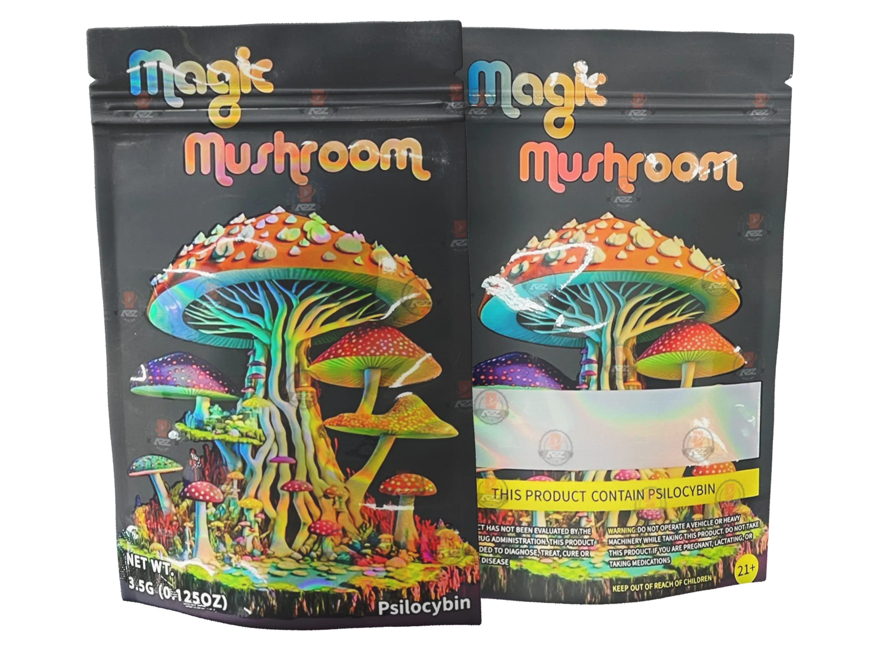 Magic Mushroom Mylar bags Empty Packaging #4 - Black Unicorn Hub