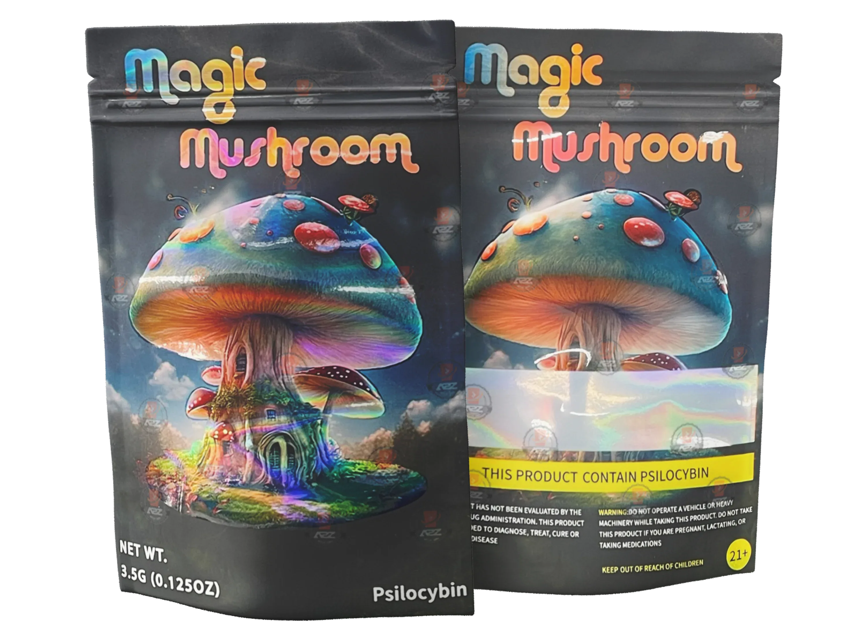 Magic Mushroom Mylar bags Empty Packaging #5 - Black Unicorn Hub