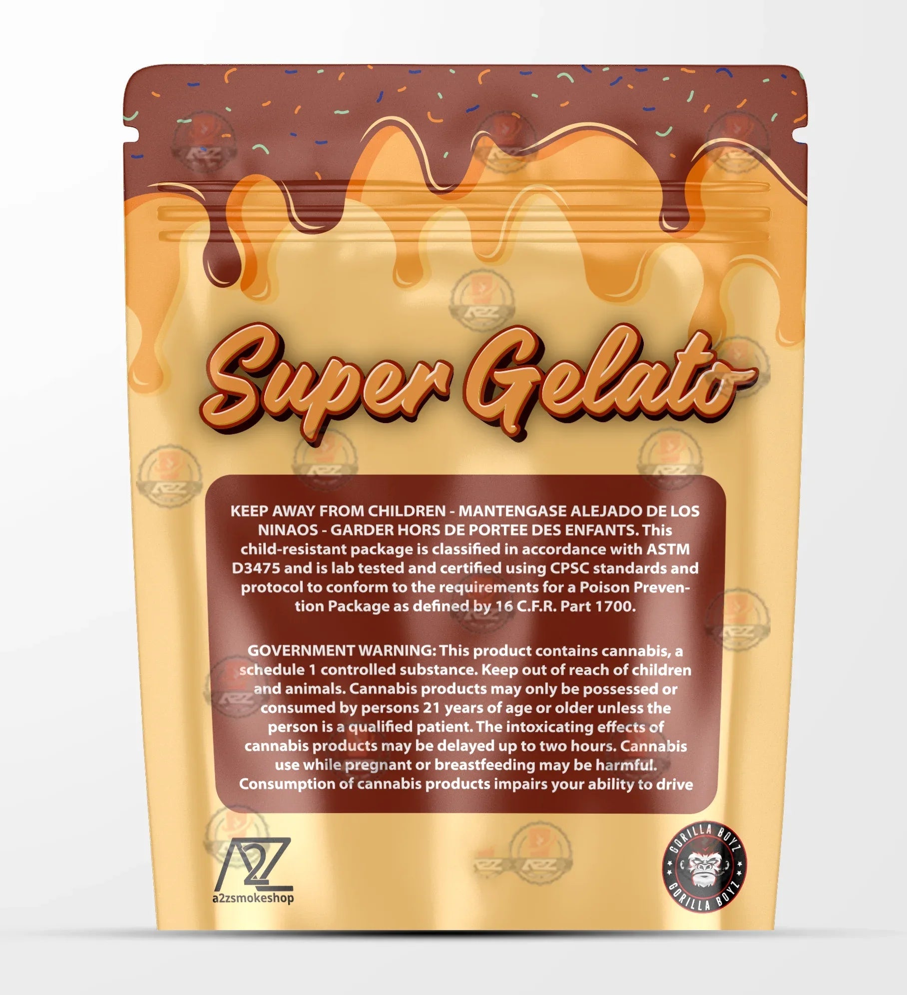 Super Gelato Holographic Mylar bag 3.5g - For Flower- Black Unicorn - Black Unicorn Hub