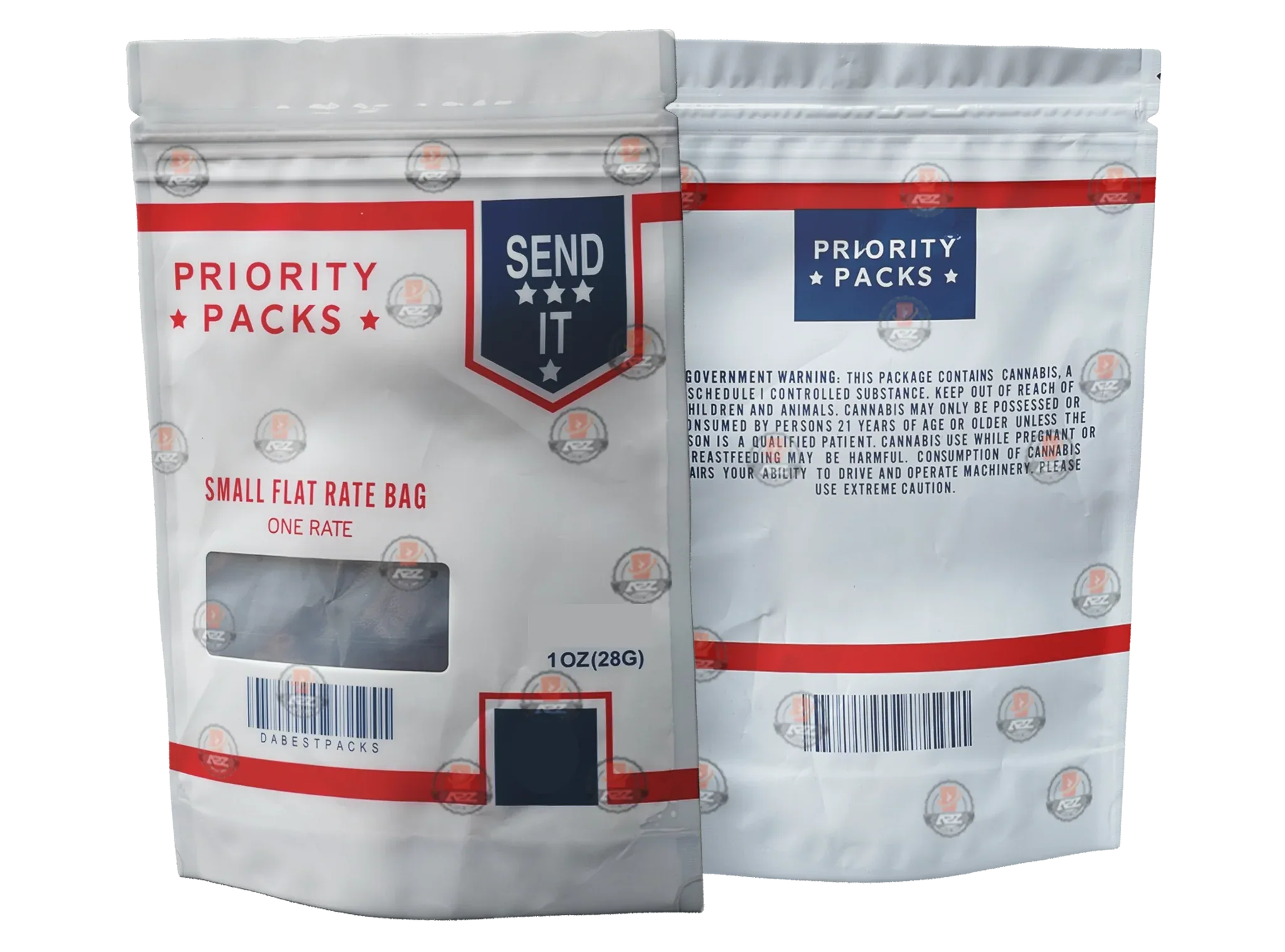USPS Priority Mylar Bag 1 OZ 28G (50 Count) With Window - Black Unicorn Hub