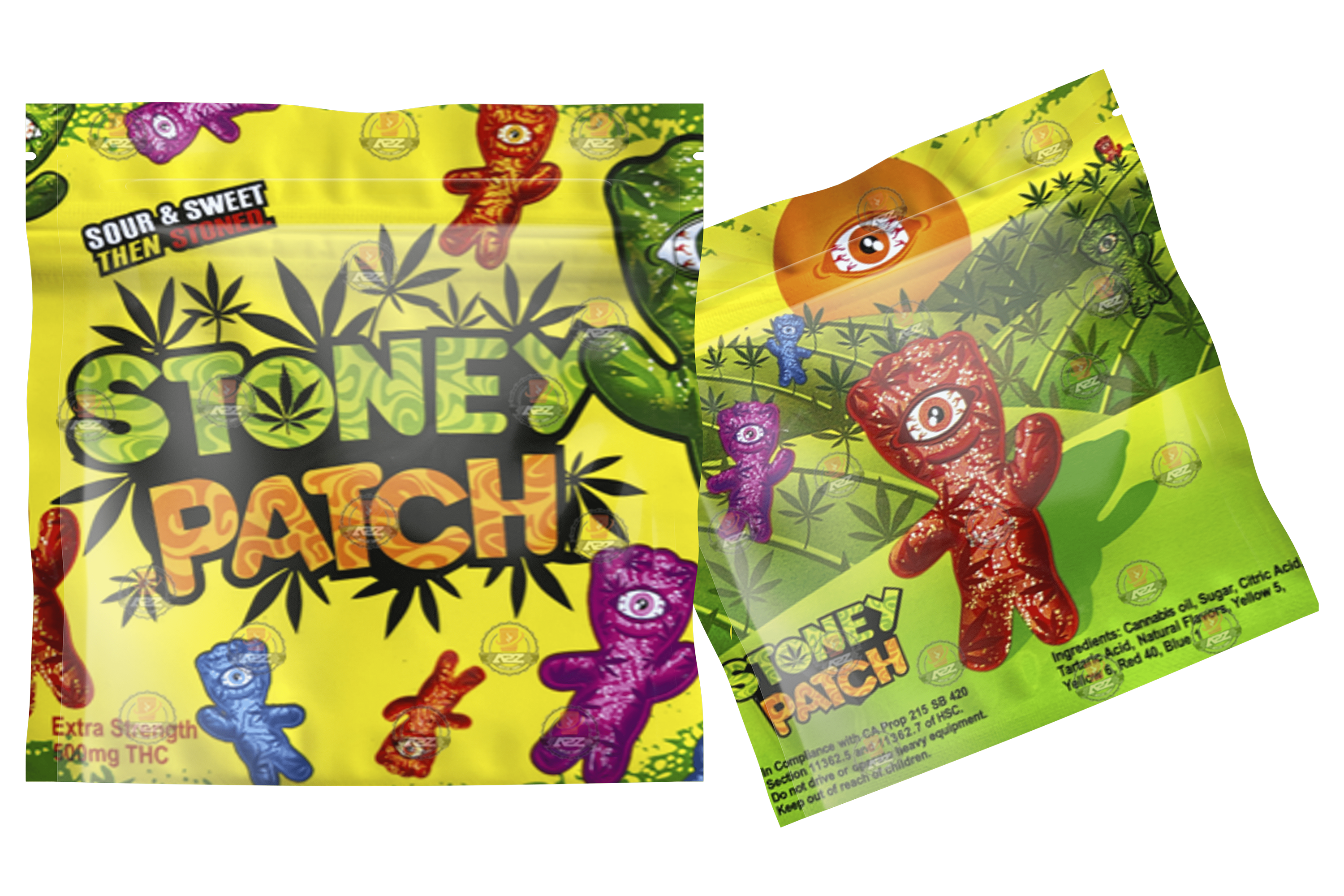 Stoney Patch Gummies  500mg Mylar bags Edible- PACKAGING ONLY