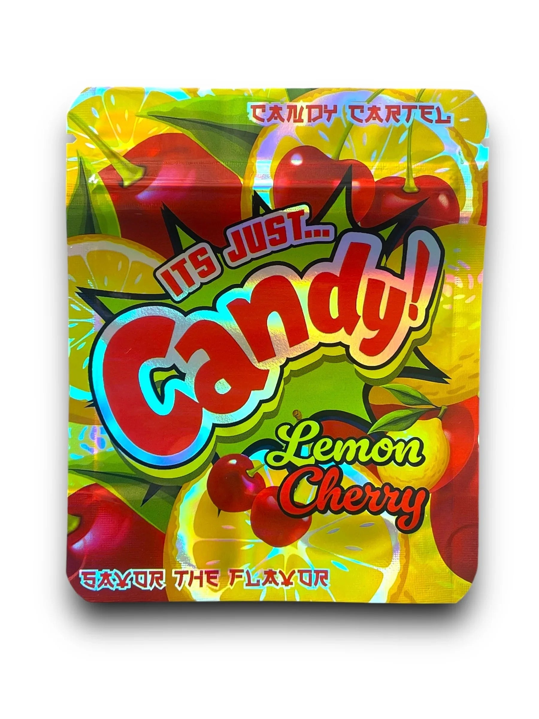 Candy Lemon Cherry Mylar Bags 3.5g Holographic Candy Cartel - Black Unicorn Hub