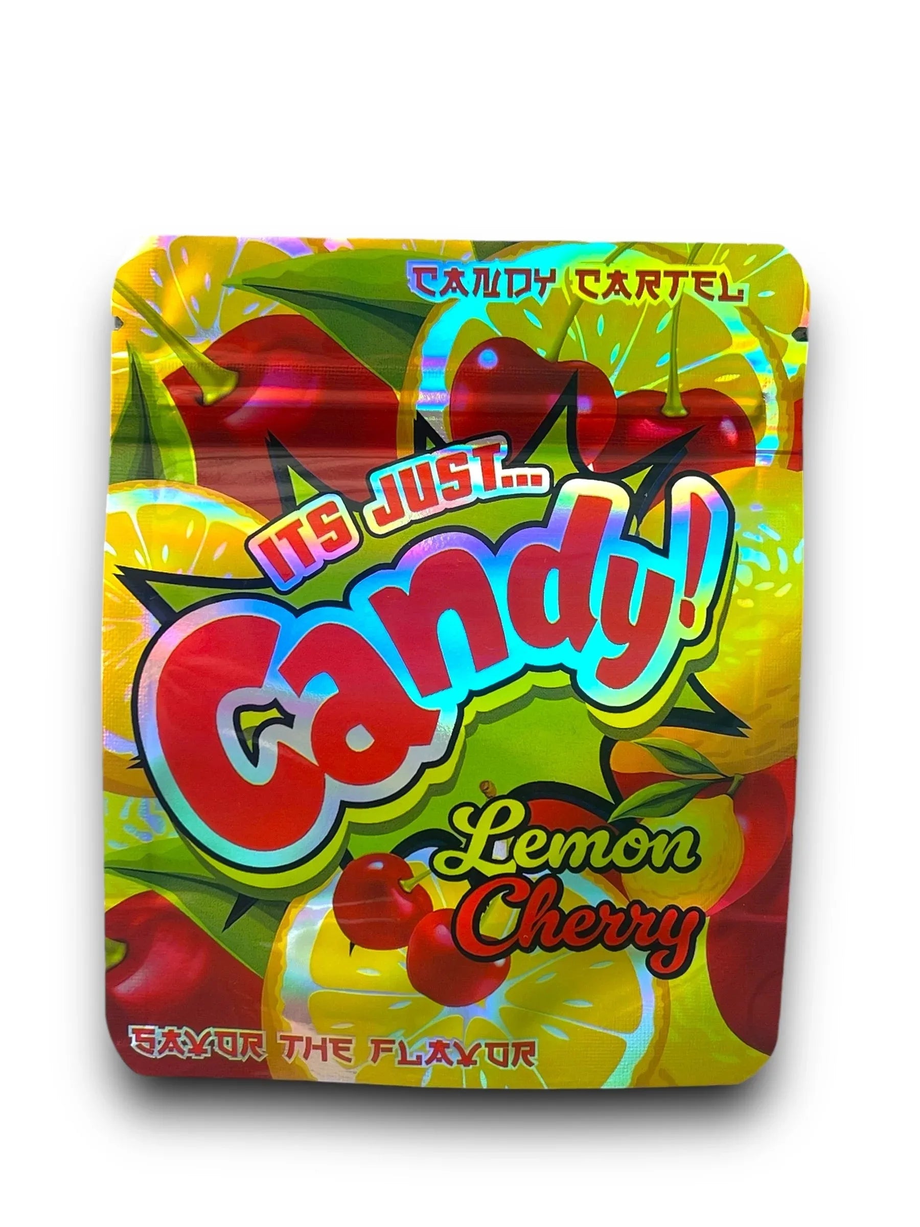 Candy Lemon Cherry Mylar Bags 3.5g Holographic Candy Cartel - Black Unicorn Hub